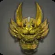 Angelaufenes Gesicht des Goldenen Wolfes